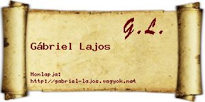 Gábriel Lajos névjegykártya